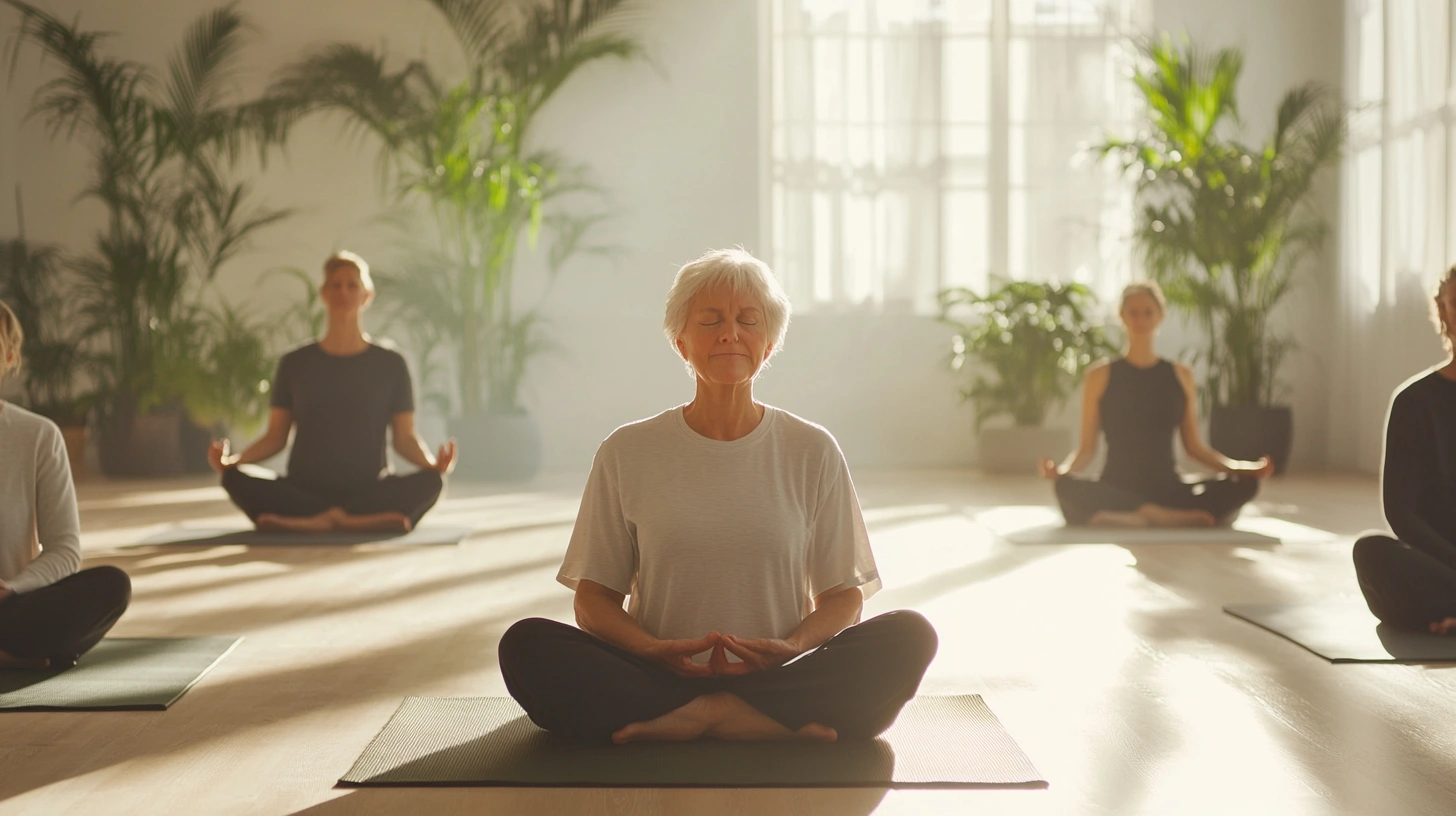 Учасники практикують дихальні техніки в групі